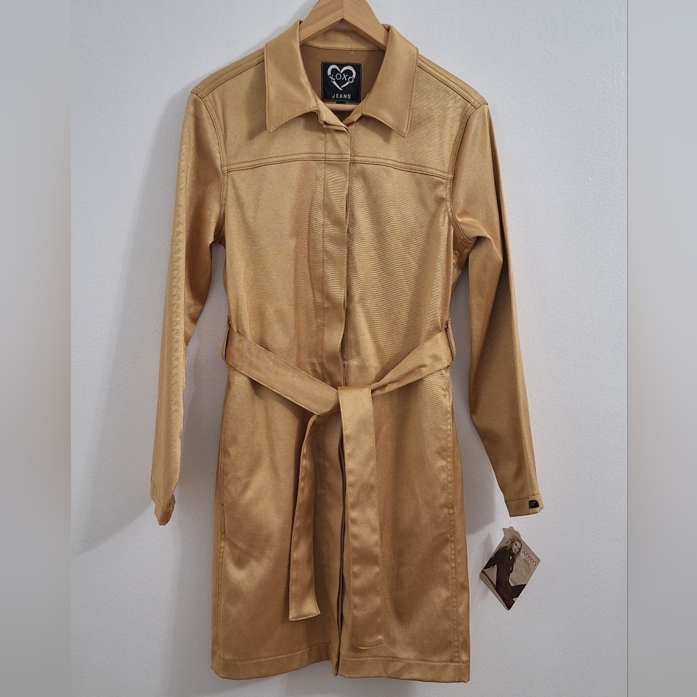 NWT XOXO VINTAGE Gold Trench Coat